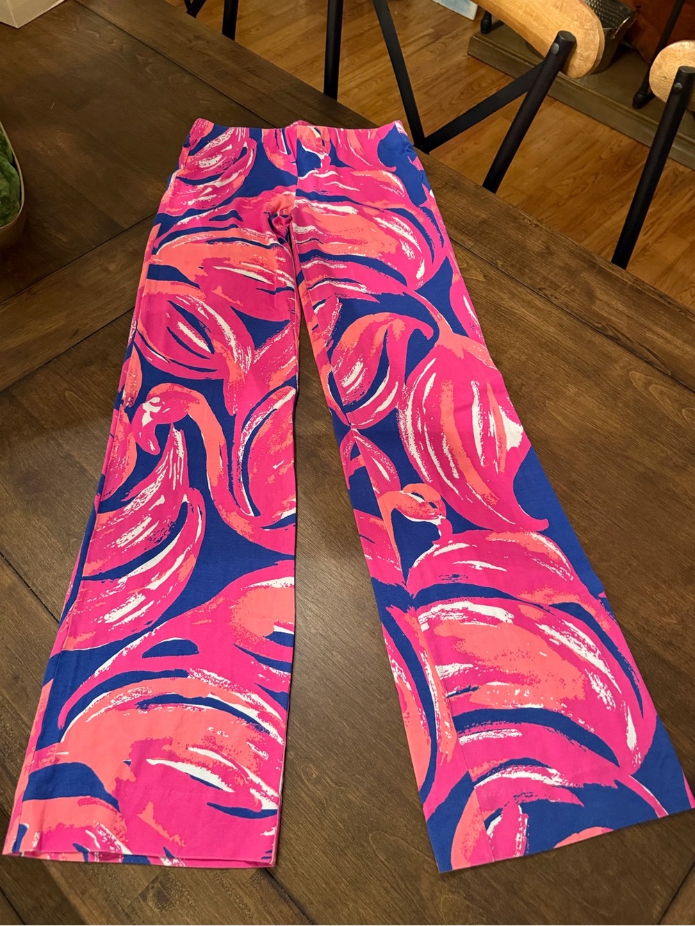 Lilly Pulitzer Pink & Blue Flamingo-Print Boot Cut Pants